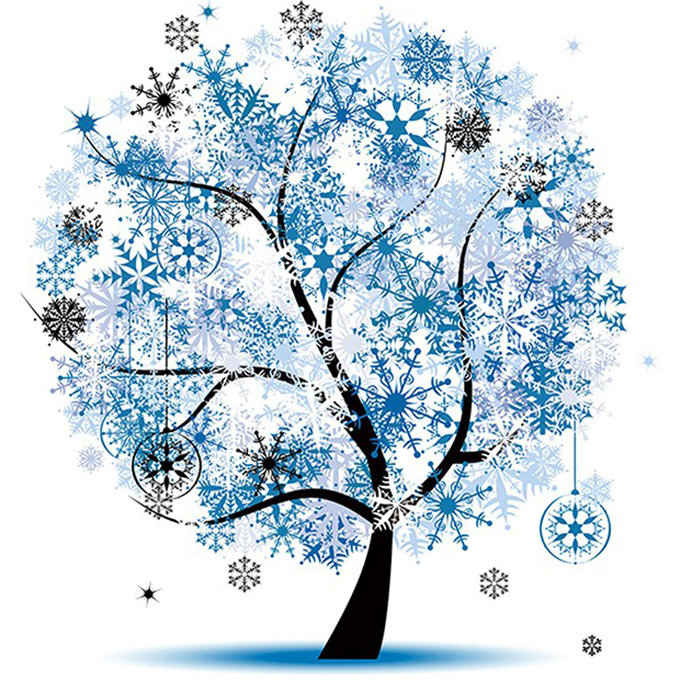 사계나무 - 겨울 [패브릭형] [보석십자수] + 액자